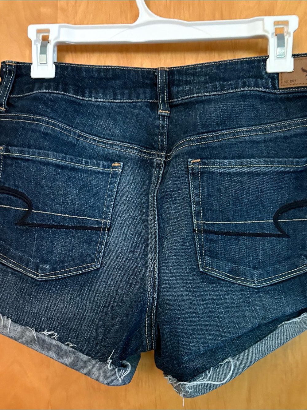 American Eagle Outfitters Dark Blue Denim Short with Studded Floral Detail - Picture 2 of 8